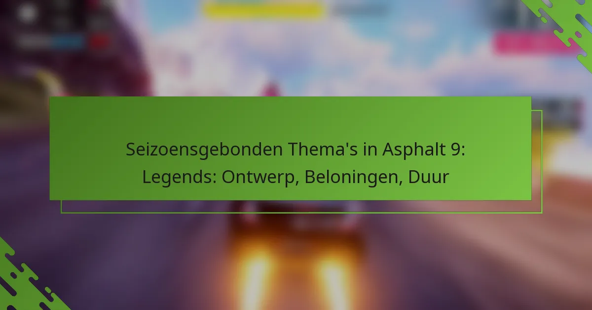 Seizoensgebonden Thema’s in Asphalt 9: Legends: Ontwerp, Beloningen, Duur